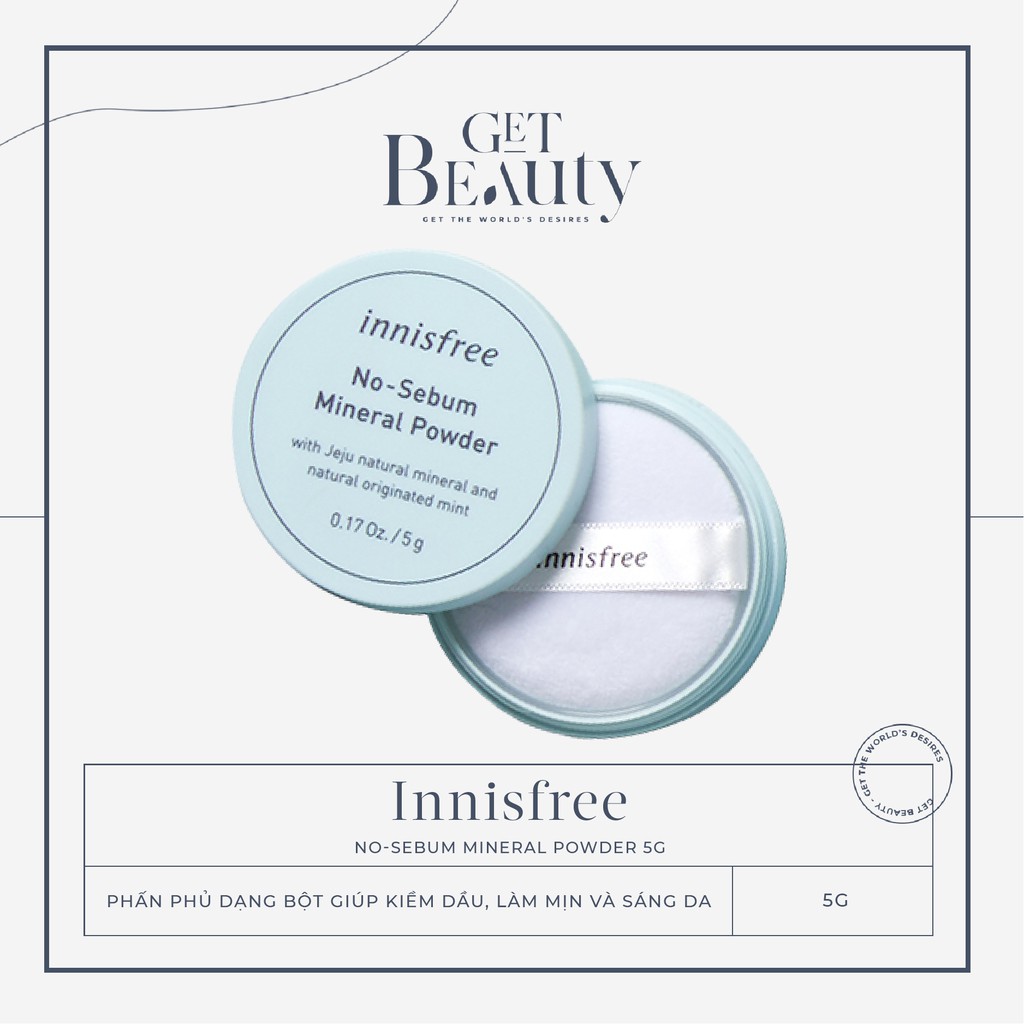 PHẤN PHỦ KIỀM DẦU DẠNG BỘT KHOÁNG INNISFREE NO SEBUM MINERAL POWDER 5G