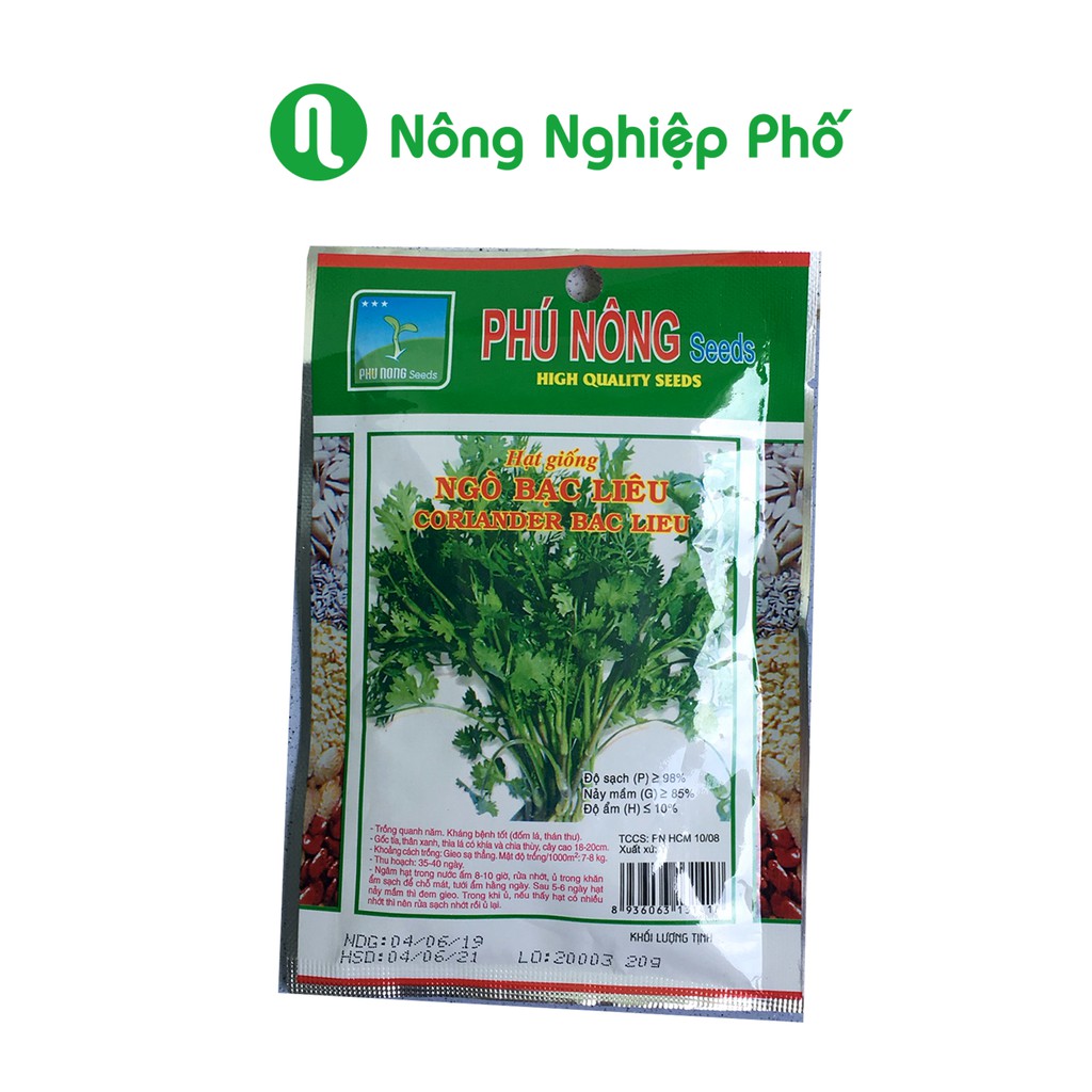 Gói 20 gram - Hạt giống Ngò Bac Liêu PN