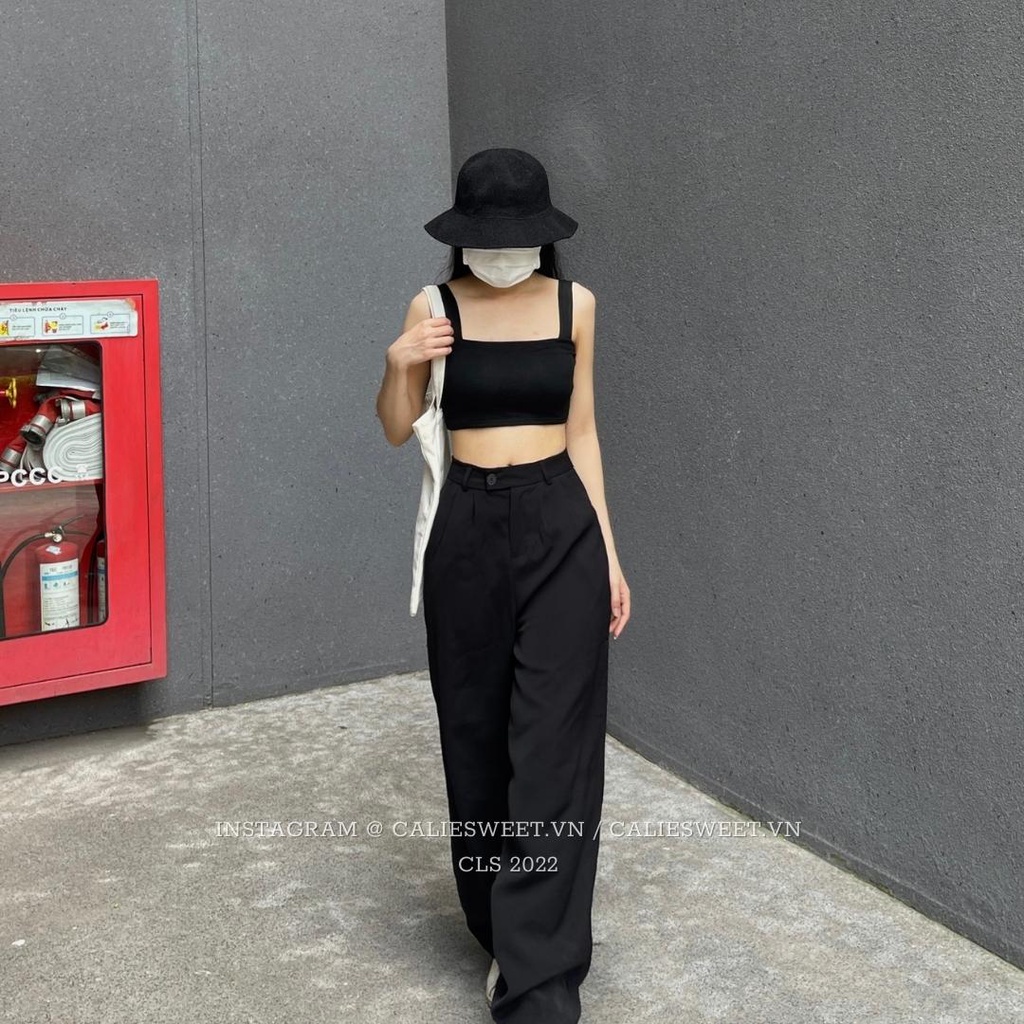 Quần ống rộng nữ lưng cao Caliesweet quần culottes ống xuông tôn dáng nhiều màu đủ size