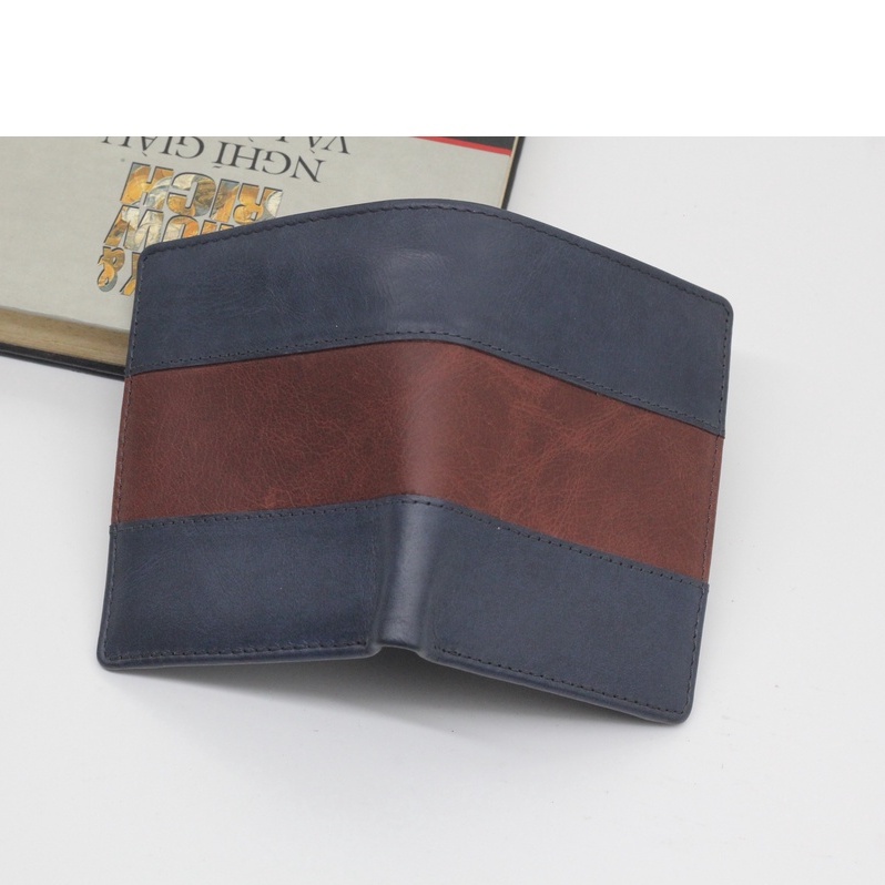 Ví Nam Da Bò Sáp Kiểu Đứng, Bóp Nam Da Thật Phối Sọc Cao Cấp Siêu Mềm Sản Phẩm Được Bảo Hành 12 Tháng