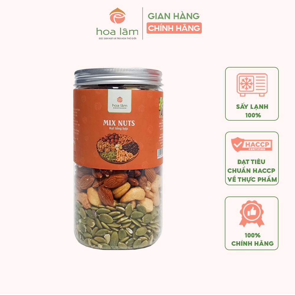 Hạt dinh dưỡng mix 6 loại cao cấp Hoa Lâm cung cấp dưỡng chất tốt cho cơ thể 500g