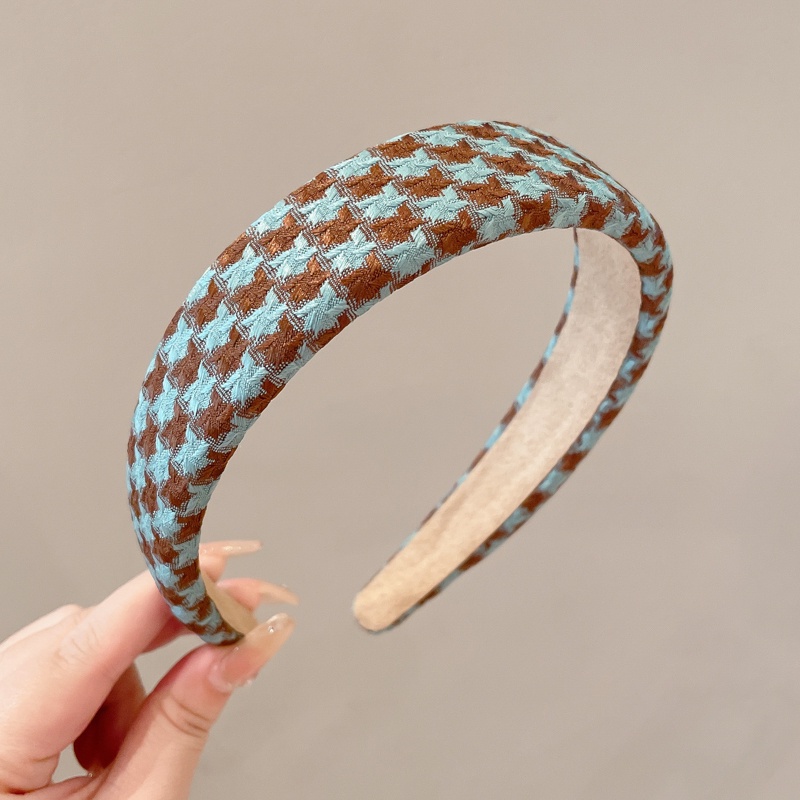 Băng Đô Cài Tóc Bản Rộng Họa Tiết Kẻ Sọc Thời Trang Cho Nữ