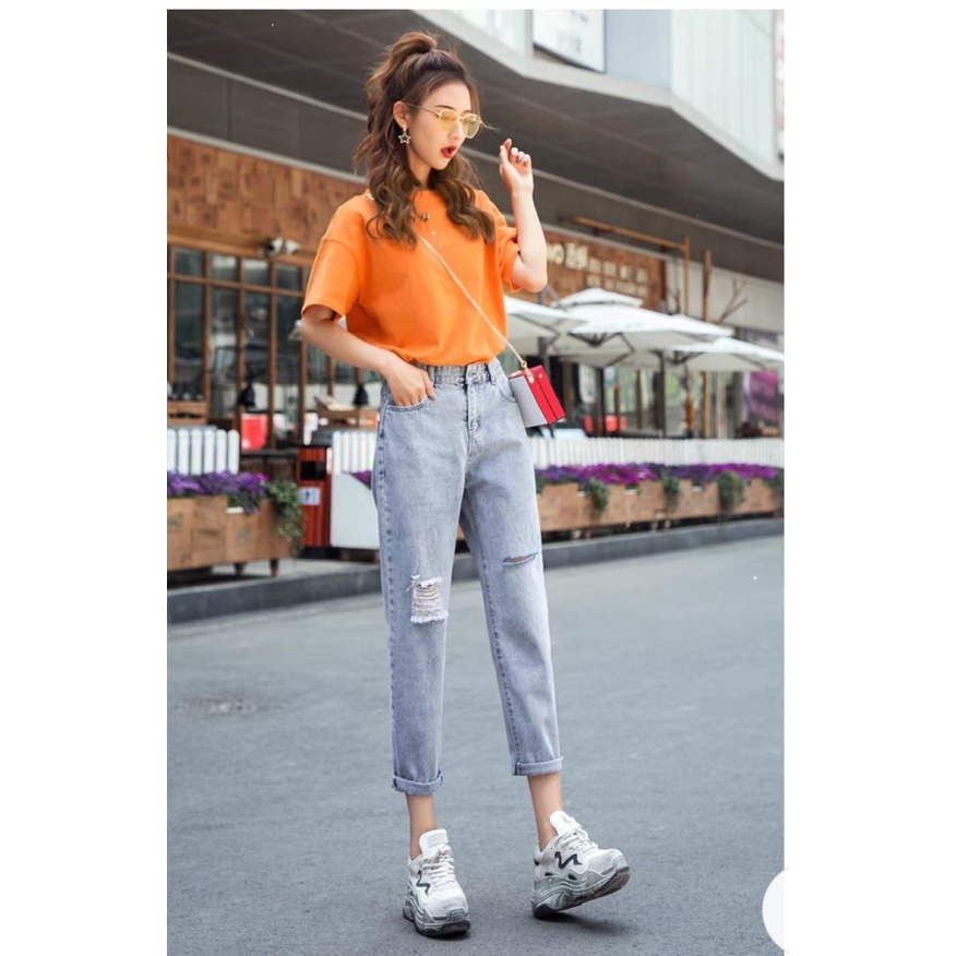 Quần bò baggy nữ quần jean baggy nữ quần jeans nữ lưng cao cạp cao quần nữ đẹp 3 size S M L hot 2022 SKShop22