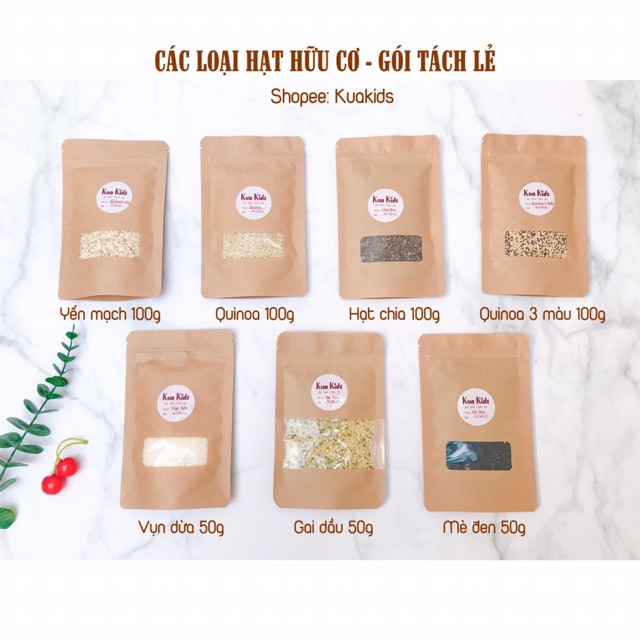 CÁC LOẠI HẠT HỮU CƠ (GÓI TÁCH LẺ)