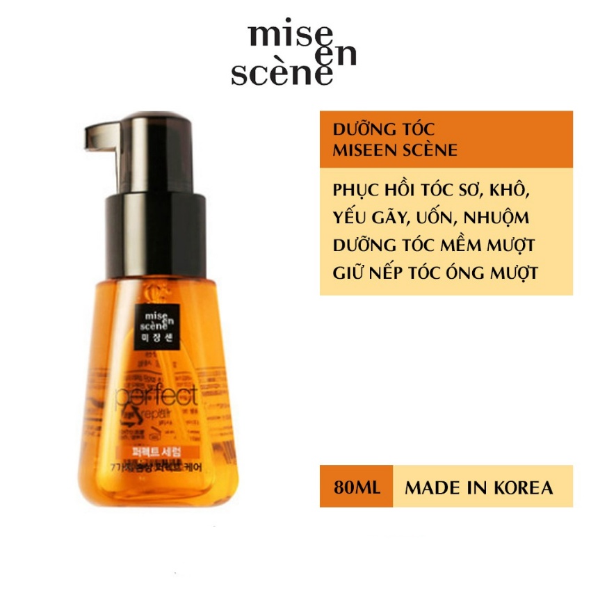 Dưỡng tóc Mise En Scene Perfect 80ml Golden Morocco 80ml giàu vitamin E,dưỡng chất phục hồi tóc sơ, khô, Ép, Uốn, Nhuộm