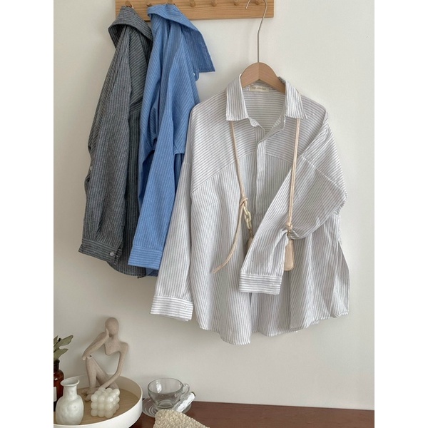 Áo sơmi kẻ sọc dài tay cúc vạt dáng unisex hàng chuẩn l1 -cuastore.vn | BigBuy360 - bigbuy360.vn