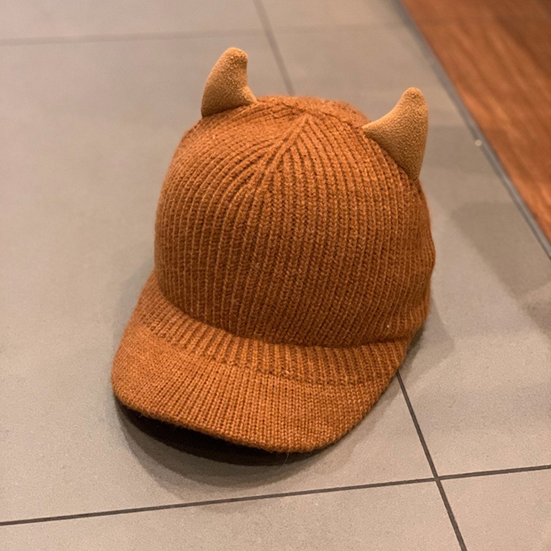 Mũ Lưỡi Trai Dệt Kim Đính Sừng Vịt Dễ Thương Dùng Trượt Tuyết / Leo Núi