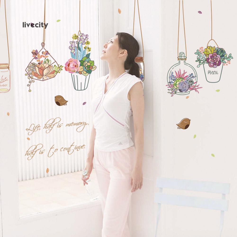 Decal Dán Tường Hình Chậu Hoa Trang Trí Phòng | BigBuy360 - bigbuy360.vn