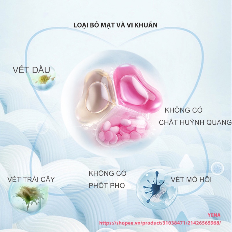 Viên giặt quần áo 3 in 1, sạch vết bản ,lưu hương thơm