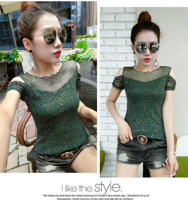 #Áo thun nhũ cao cấp - áo hở vai cách điệu | BigBuy360 - bigbuy360.vn