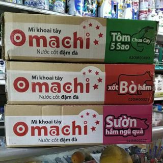 Thùng Mì Omachi Sườn/Bò/Tôm (30 gói x 80g)