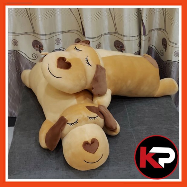 Gấu bông gối ôm chó dài,Gấu bông mũi tim cao cấp dễ thương kích thước 1m Mềm Mịn