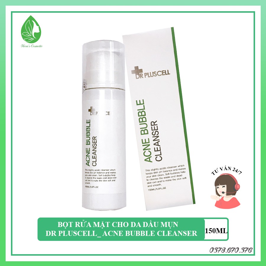 Sữa rửa mặt dạng bọt Dr Pluscell cho da dầu mụn_ acne bubble cleanser