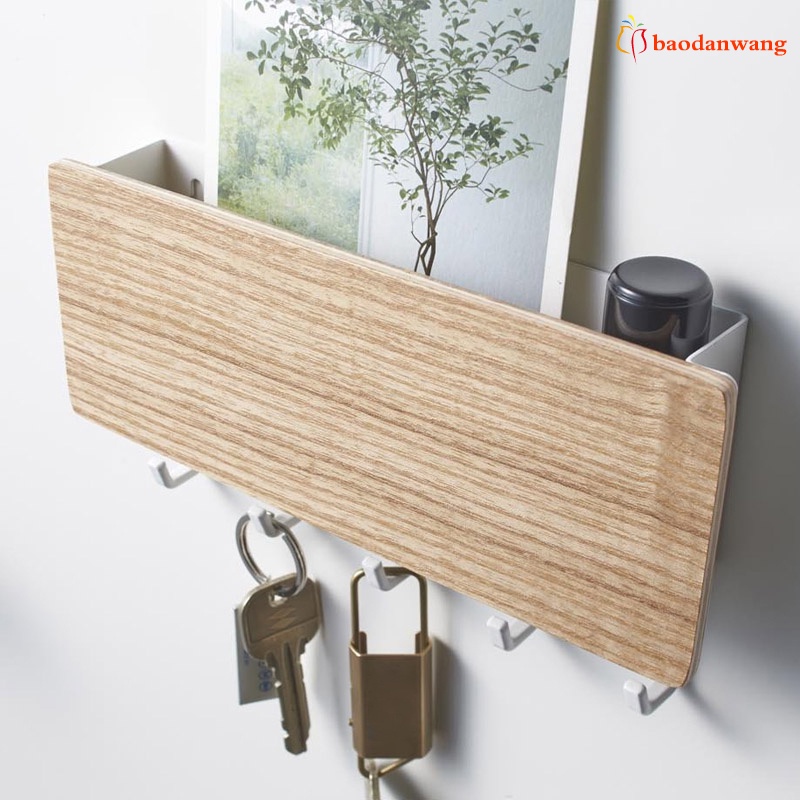 Giá đỡ chìa khóa 5 móc treo tường sắp xếp gọn gàng cho cửa ra vào/ hành lang tiện dụng