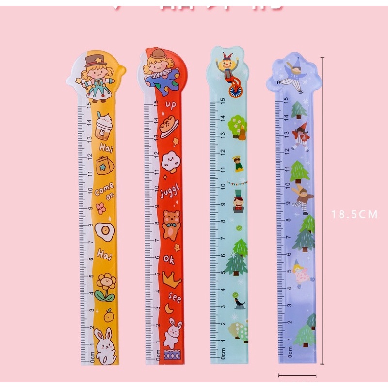 Thước kẻ học sinh hình cute - Thước kẻ nhựa