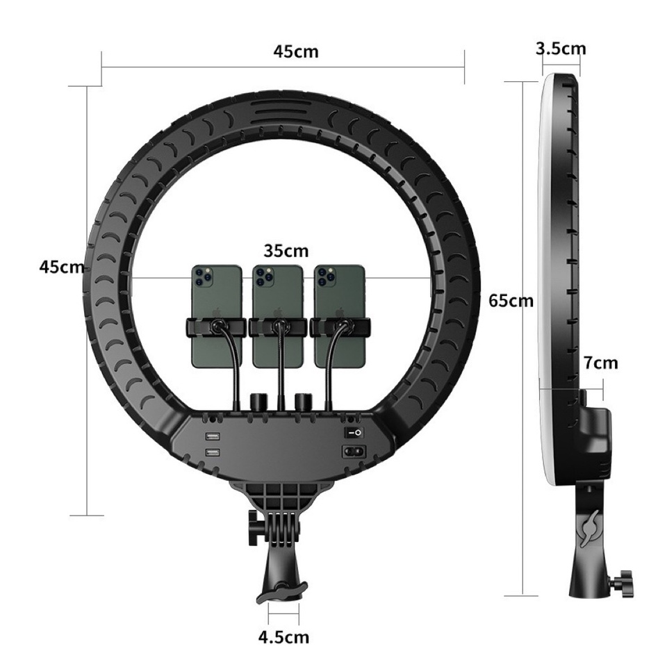 Đèn Livestream RL18 Đường Kính 45cm Livestream Chụp Ảnh, Phun xăm, Spa Cao Cấp