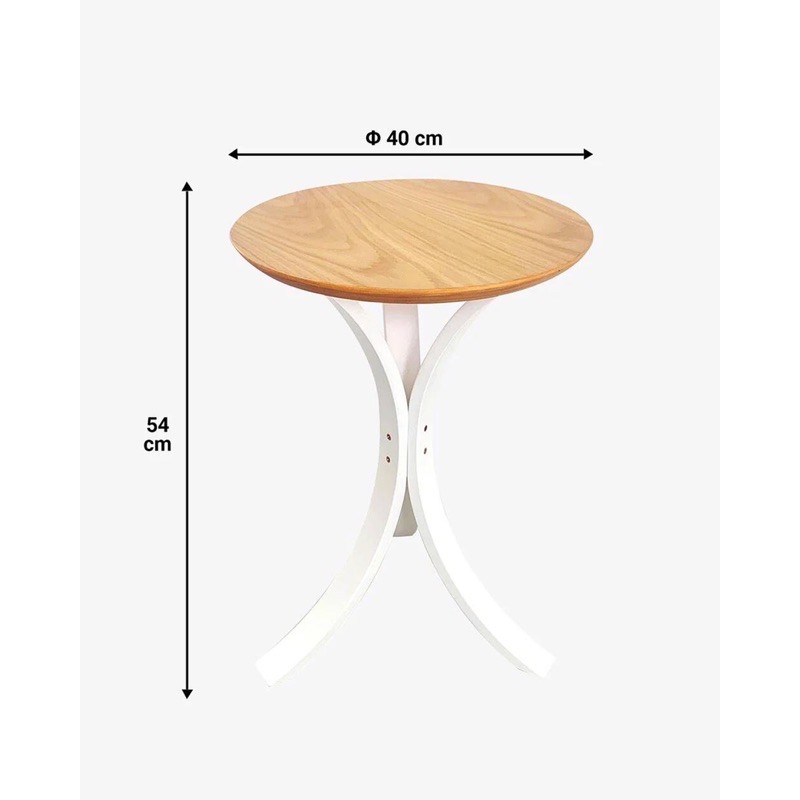 Bàn trà sofa, bàn góc Plyconcept Joy Side Table - Oak and White (Cao 54 cm x Rộng 40 c