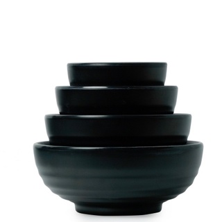 Tô(bát) tròn to dày đựng cháo,bún,phở nhựa Melamine nhám đen nhiều Size