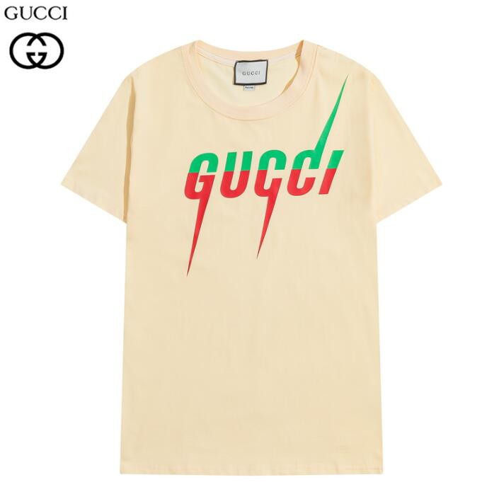 Áo thun tay ngắn vải cotton in chữ Gucci sành điệu cho nam nữ | BigBuy360 - bigbuy360.vn