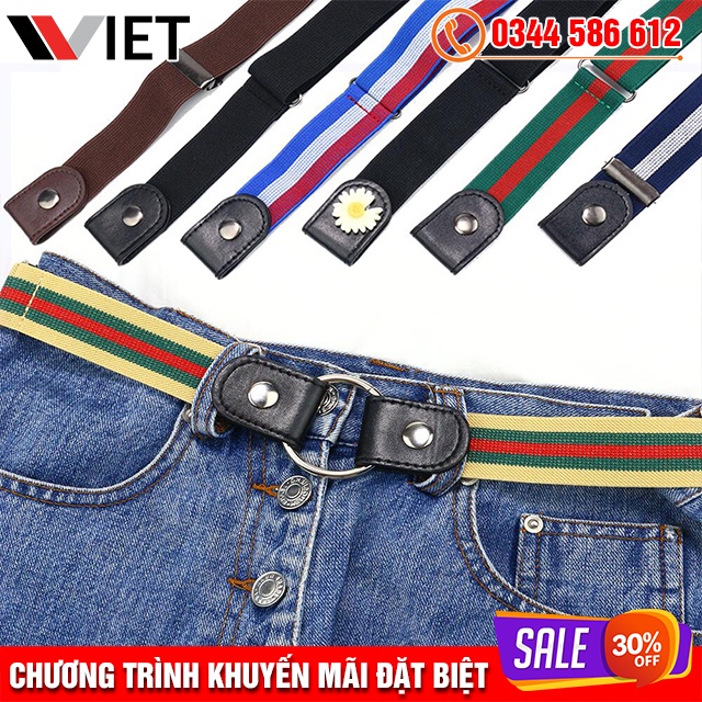 Thắt Lưng Nam Nữ Dạng Chun Co Dãn Nhiều Màu Sắc, Dễ Phối Đồ Thời Trang