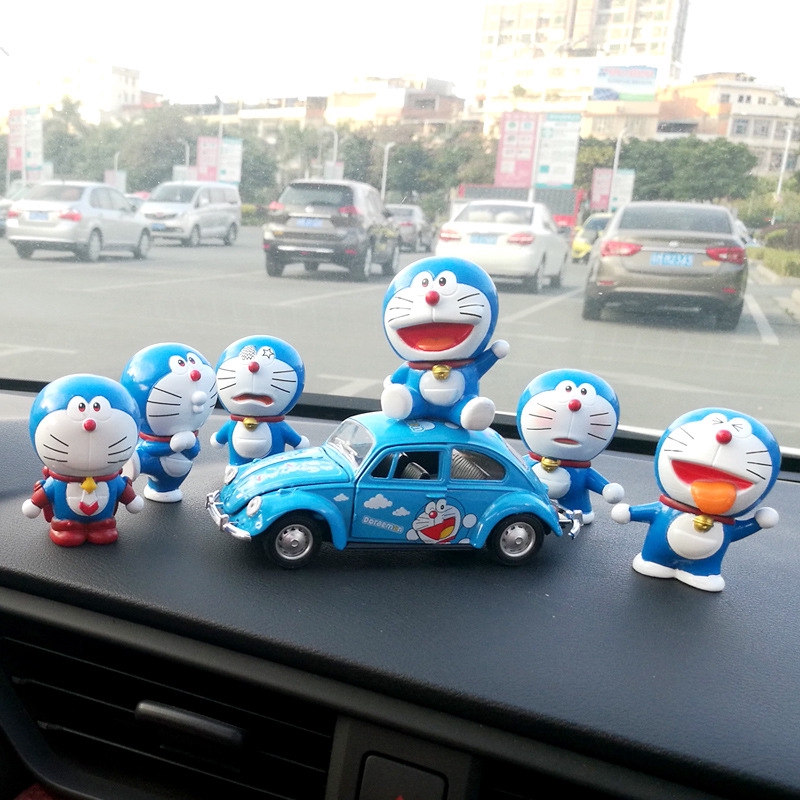 【💕Set 6 Mô Hình Doraemon Trang Trí Xe Hơi