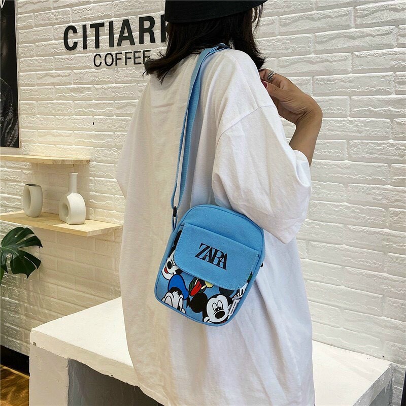 Túi đeo chéo nữ ZARA vải canvas 5 màu cá tính đẹp xuất sắc