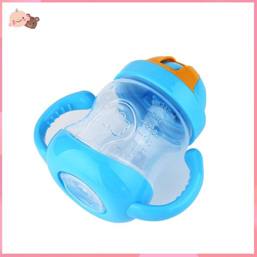 Bình sữa silicone dễ thương có ống hút dành cho bé