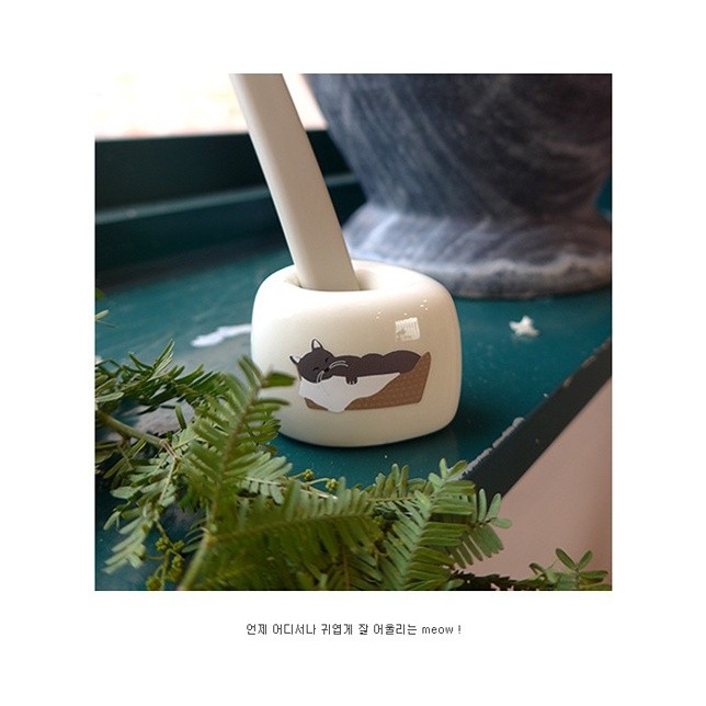 Peach 1Pcs Korean Suatelier stickers 1093 Cute lazy cat Journal Scrapbook Decor Sticker