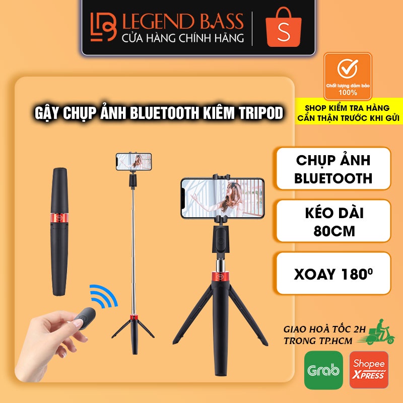 Gậy Chụp Ảnh Bluetooth Không Dây | Tripod Chụp Ảnh Cao Cấp Có Chân Đỡ, Chụp Hình Tạo Dáng Tùy Thích Livestream Đỉnh Cao