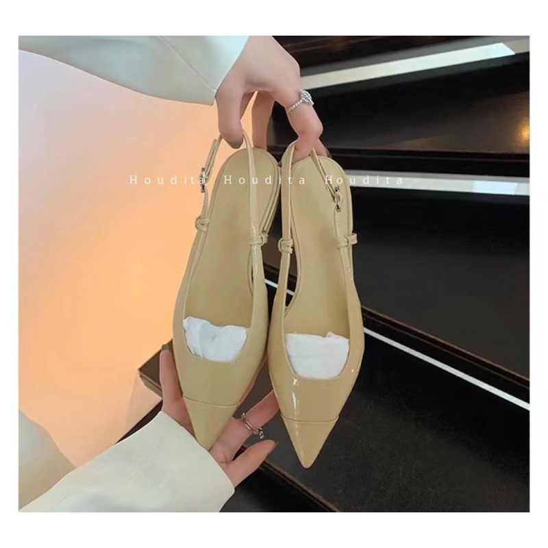 Giày sandal nữ đế thấp mũi nhọn tiên dụng thời trang sang trọng - HOUDITA - SGMN004