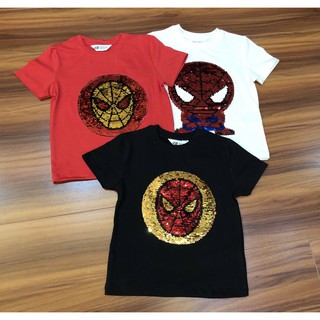 Áo Bé trai kim sa lật 2-10Tuổi - Spiderman/Nhện