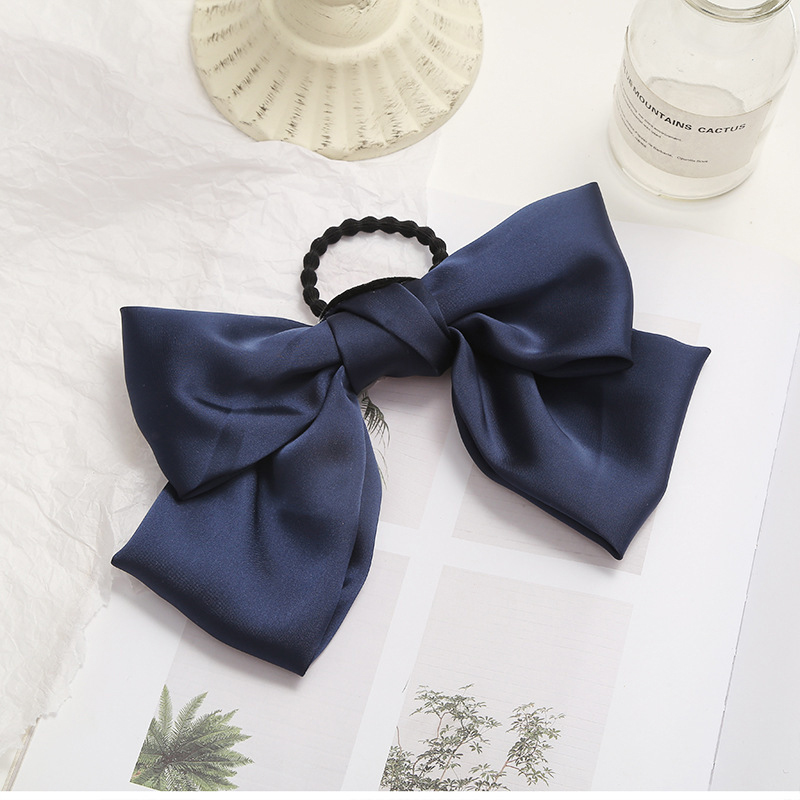 Dây buộc tóc vải satin màu trơn phong cách Nhật Bản