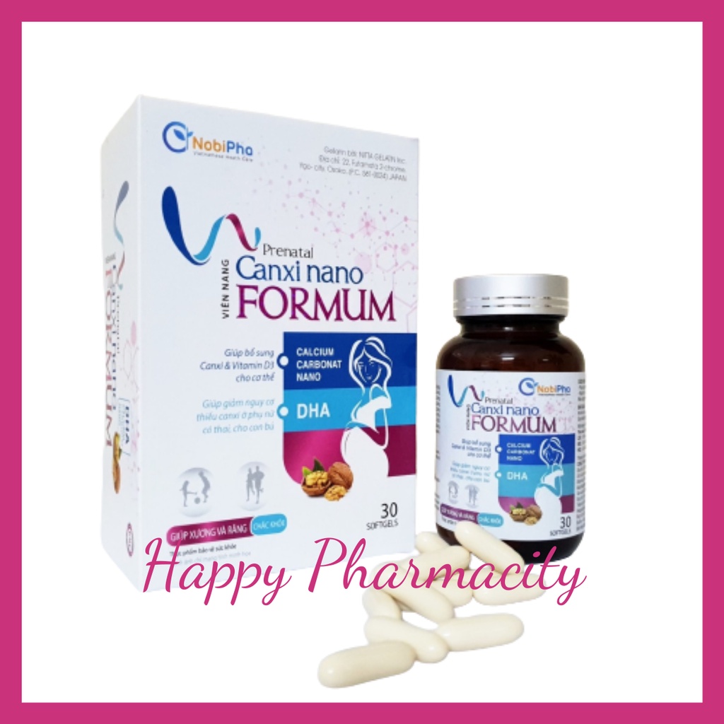 Canxi Nano ForMum, Bổ sung Canxi &amp; Vitamin D3, Giảm Nguy Cơ Thiếu Canxi ở Phụ Nữ Có Thai, Cho Con Bú - Happy Pharmacity