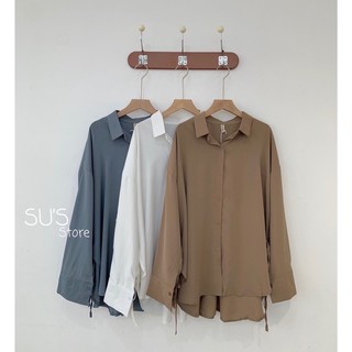 Sơ mi voan lụa buộc nơ bên