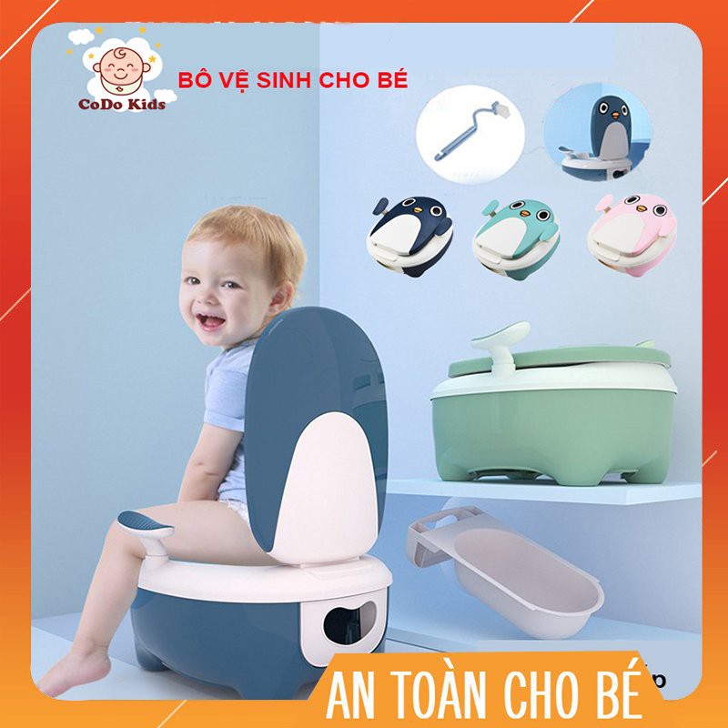 Bô Cho Bé Tiện Lợi, Bô Vệ Sinh Cho Bé Cao Cấp Siêu Bền Hình Chim Cánh Cụt
