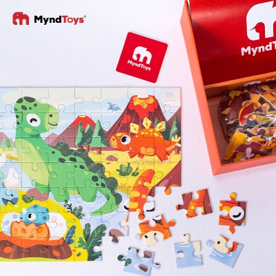 Đồ Chơi Giáo Dục MyndToys Xếp Hình Go Up! Puzzle Level 4 - Dino Series F Cho Bé 4 Tuổi