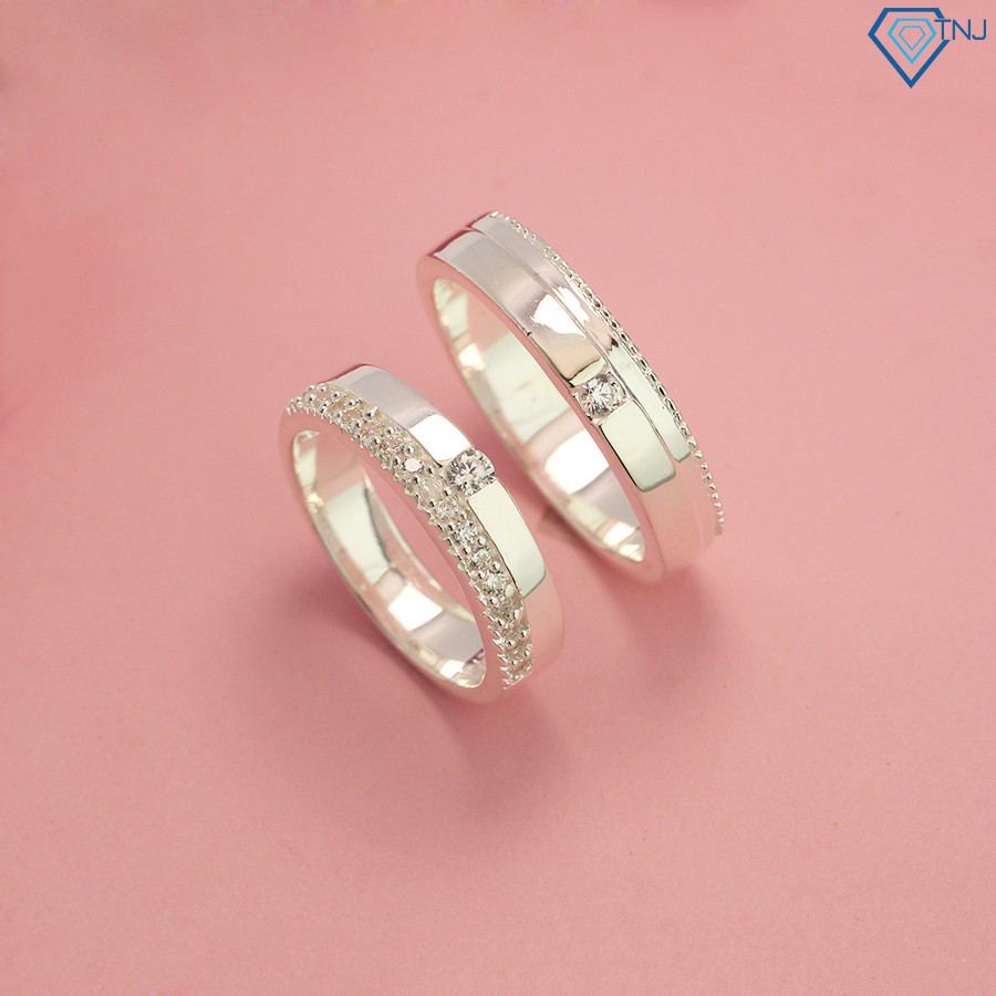 Nhẫn đôi bạc tình yêu đẹp khắc tên theo yêu cầu ND0338 - Trang Sức TNJ