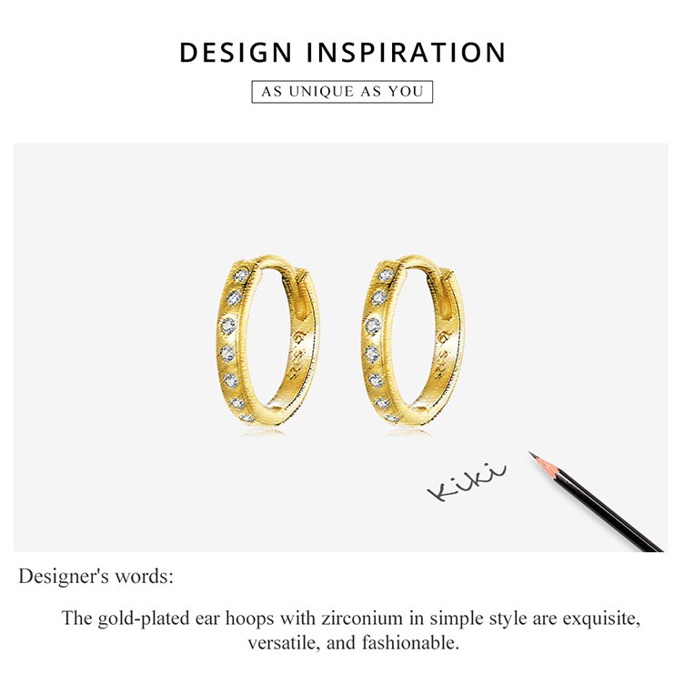 Đôi khuyên tai tròn Bamoer Bse101-B bằng bạc 925 thiết kế đơn giản thời trang cho nữ