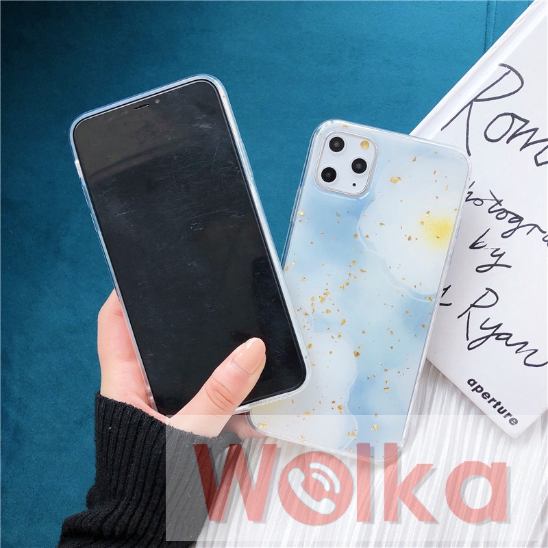 Ốp lưng bằng nhựa mềm họa tiết lá vàng lấp lánh cho iPhone 6s 6 7 8 Plus 11 Pro Max X XR XS Max iPhone 12 Pro Max 12Mini | BigBuy360 - bigbuy360.vn