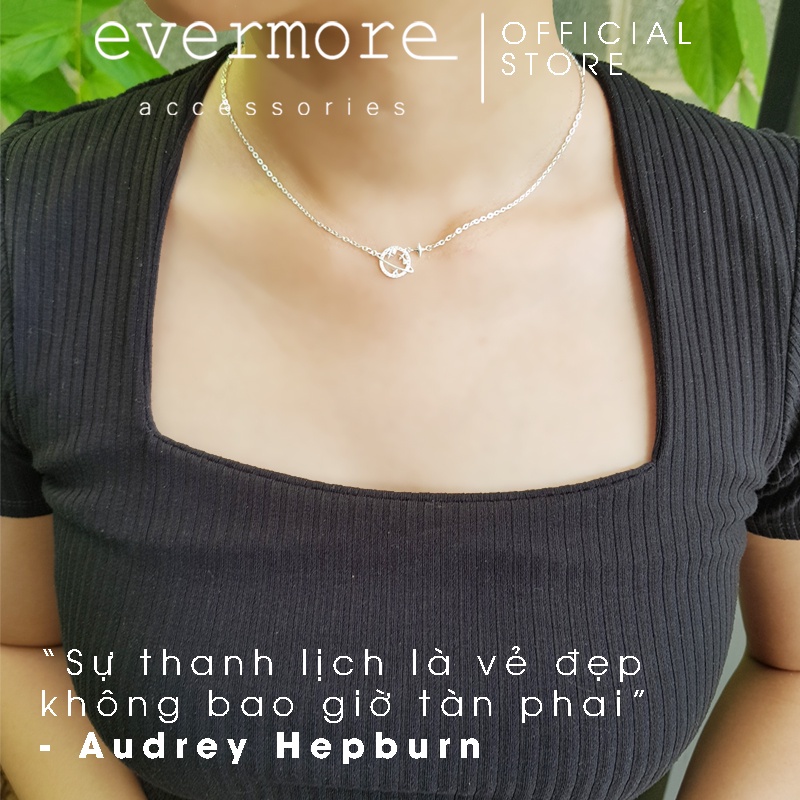 Dây chuyền bạc EVERMORE, vòng cổ bạc Ta S999 new planet, phong cách thanh lịch, minimalism - D043