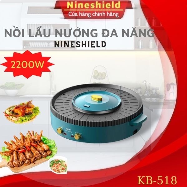 Nồi lẩu nướng Nineshield KB/518 mâm nướng rộng