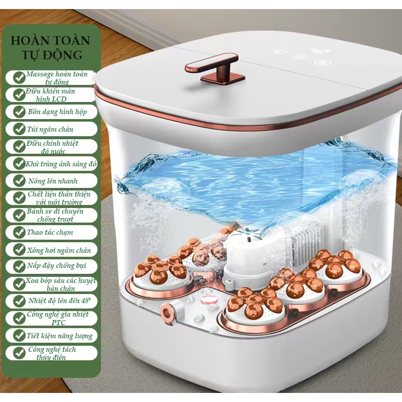 Bồn Ngâm Chân Massage, Khử Trùng/ Mùi, Công Nghệ Sưởi Ấm Hiện Đại,Châm Cứu, Màn Hình Cảm Ứng HD