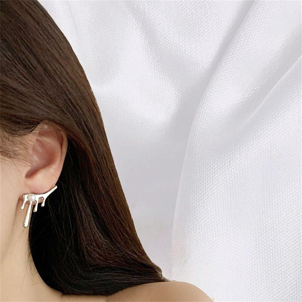 EUTUS Đôi Bông Tai Dáng Rơi Họa Tiết Hình Học Thời Trang Cho Nữ