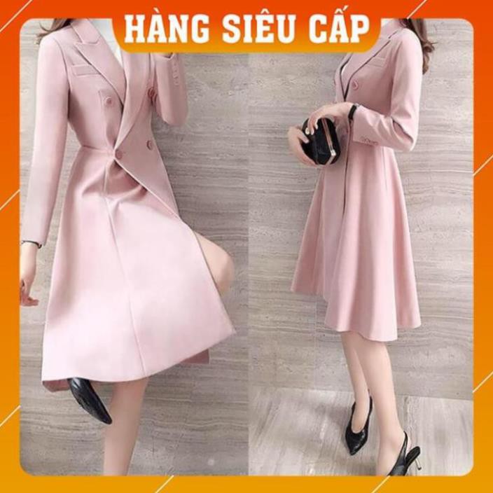 Áo Khoác Nữ - Áo Kaki Dáng Xoè Cổ Vest Hai Lớp Cao Cấp | BigBuy360 - bigbuy360.vn