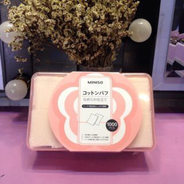 Bông tẩy trang miếng Miniso Nhật Bản