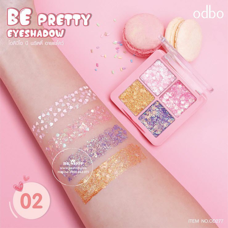 [Thái Lan] Bảng Phấn Mắt Đính Hạt Lấp Lánh Odbo Be Pretty OD277