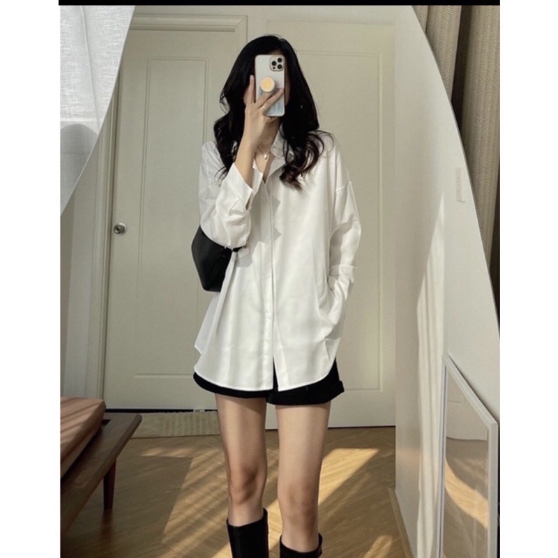 Áo Sơ Mi Nữ Dài tay form rộng vintage