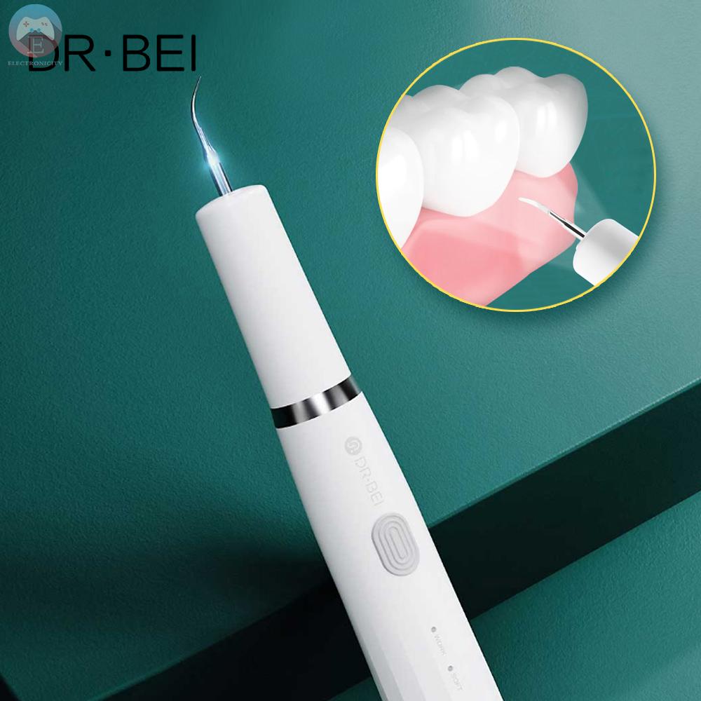 Ê DR.BEI YC2 Ultrasonic Scaler IPX7 Waterproof Dental Calculus Remover w/3 Modes/Overhead LED Auxiliary Light Portable Rechargeable Household Tartar Scraper Electric Plaque Remover Tooth Stains Cleaning Tool for Adults