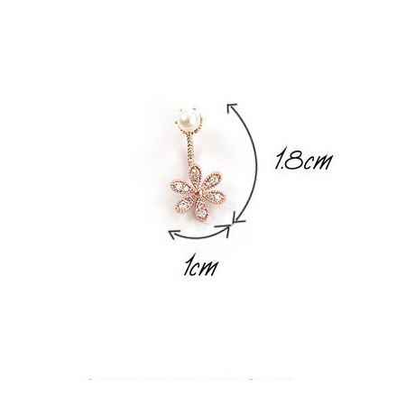 Bông tai nữ Hàn Quốc hạt trai kết hợp hoa đính đá sang trọng khuyên tai cá tính thời trang đẹp VIDEO THẬT KT009