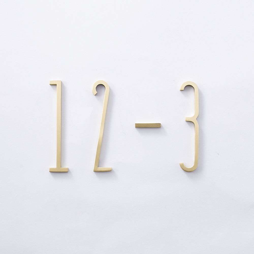 Biển số nhà bằng đồng thau 0-9 7cm phong cách Bắc Âu sáng tạo